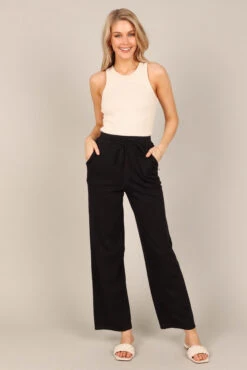 Penelope Knitted Wide Leg Lounge Pants - Black 15 Penelope Knitted Wide Leg Lounge Pants - Black -Clothing Discount Shop petal and pup usa bottoms penelope knitted wide leg lounge pants black 33062068191409