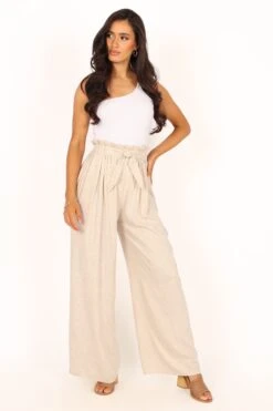 Petra Wide Leg Pant - Oatmeal
