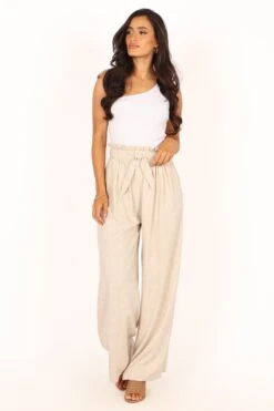 Petra Wide Leg Pant - Oatmeal 13 Petra Wide Leg Pant - Oatmeal -Clothing Discount Shop petal and pup usa bottoms petra wide leg pant oatmeal 33836377768113