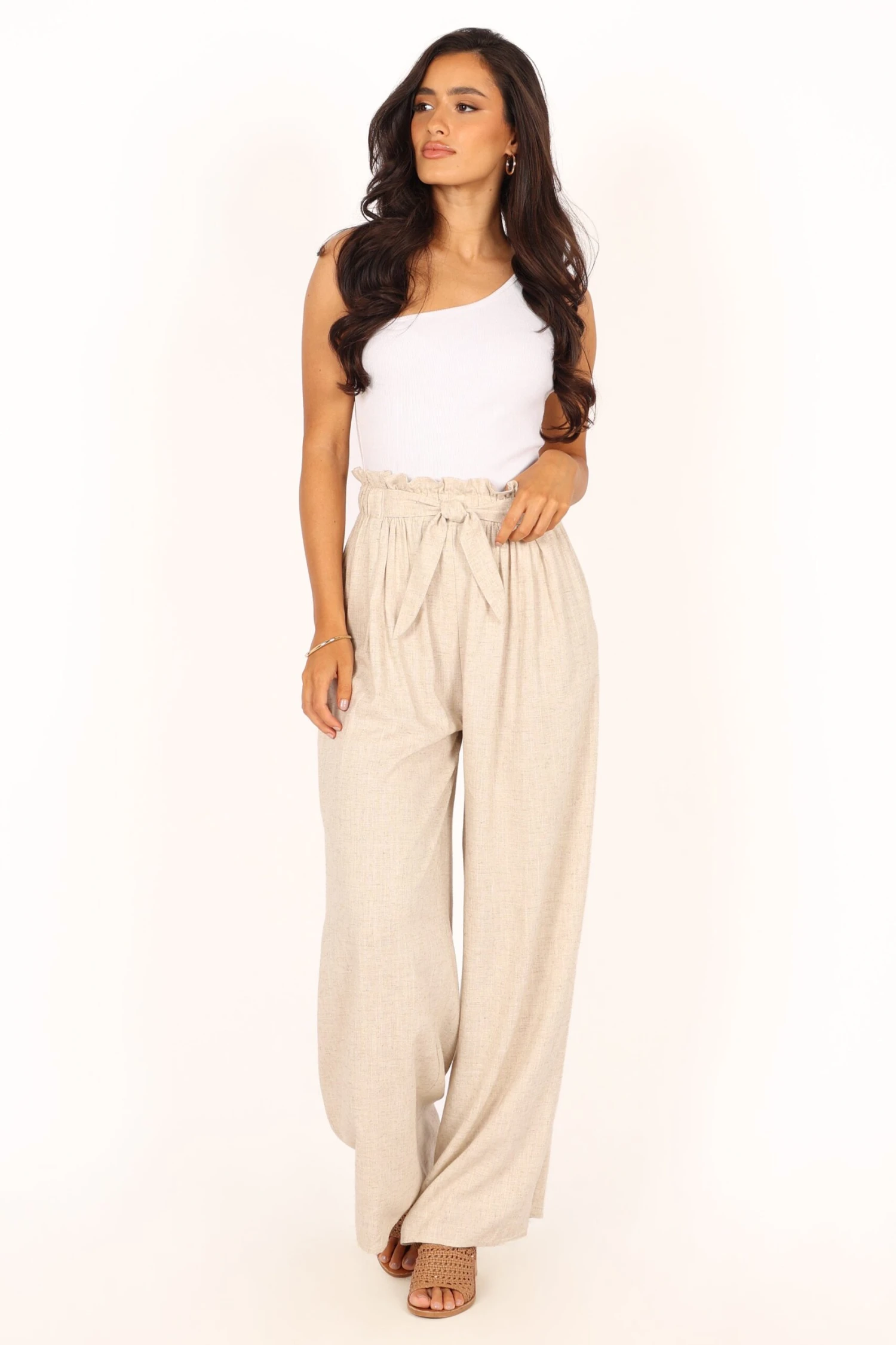 Petra Wide Leg Pant - Oatmeal 5 Petra Wide Leg Pant - Oatmeal - Image 3