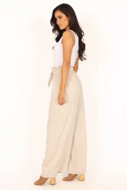 Petra Wide Leg Pant - Oatmeal 14 Petra Wide Leg Pant - Oatmeal -Clothing Discount Shop petal and pup usa bottoms petra wide leg pant oatmeal 33836377800881