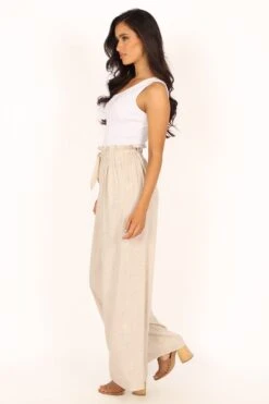 Petra Wide Leg Pant - Oatmeal 17 Petra Wide Leg Pant - Oatmeal -Clothing Discount Shop petal and pup usa bottoms petra wide leg pant oatmeal 33836377899185