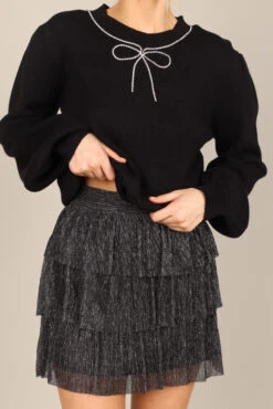 Rachael Tiered Mini Skirt - Black -Clothing Discount Shop petal and pup usa bottoms rachael tiered mini skirt black 32851933954225