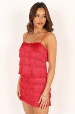 Rara Fringe Skirt - Red -Clothing Discount Shop petal and pup usa bottoms rara fringe skirt red 33779297517745