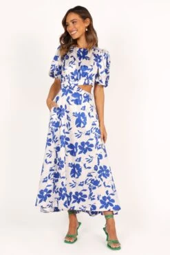 Aminah Puff Sleeve Dress - Blue Floral 15 Aminah Puff Sleeve Dress - Blue Floral -Clothing Discount Shop petal and pup usa dresses aminah puff sleeve dress blue floral 33481579004081