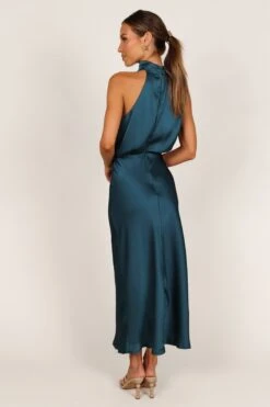 Anabelle Halter Neck Midi Dress - Teal -Clothing Discount Shop petal and pup usa dresses anabelle halter neck maxi dress teal 33234572509361