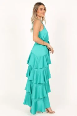 Annalise Tiered Maxi Dress - Teal 20 Annalise Tiered Maxi Dress - Teal -Clothing Discount Shop petal and pup usa dresses annalise tiered maxi dress teal 33520561651889