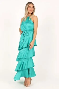 Annalise Tiered Maxi Dress - Teal 22 Annalise Tiered Maxi Dress - Teal -Clothing Discount Shop petal and pup usa dresses annalise tiered maxi dress teal 33520561717425