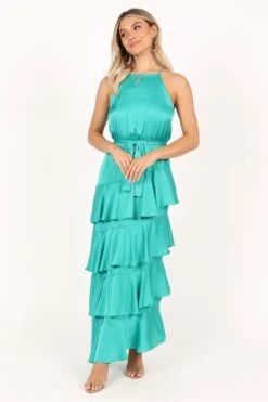 Annalise Tiered Maxi Dress - Teal 23 Annalise Tiered Maxi Dress - Teal -Clothing Discount Shop petal and pup usa dresses annalise tiered maxi dress teal 33520561750193