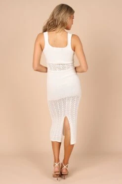Ateia Knit Midi Dress - White -Clothing Discount Shop petal and pup usa dresses ateia knit maxi dress white 32237003440305