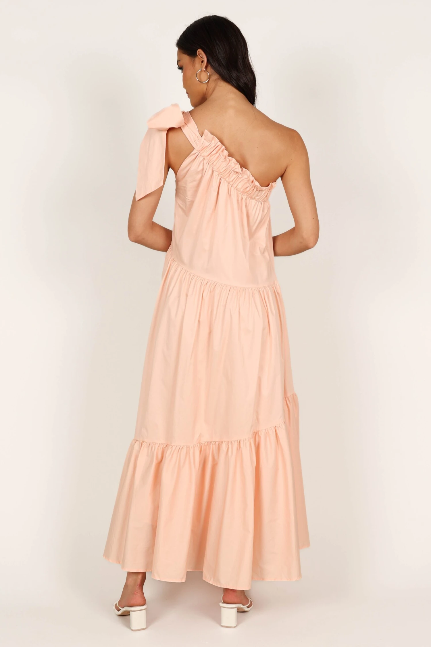 Ava One Shoulder Maxi Dress - Peach 8 Ava One Shoulder Maxi Dress - Peach - Image 6