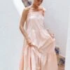 Ava One Shoulder Maxi Dress - Peach 2 Ava One Shoulder Maxi Dress - Peach -Clothing Discount Shop petal and pup usa dresses ava one shoulder maxi dress peach 33210186203313