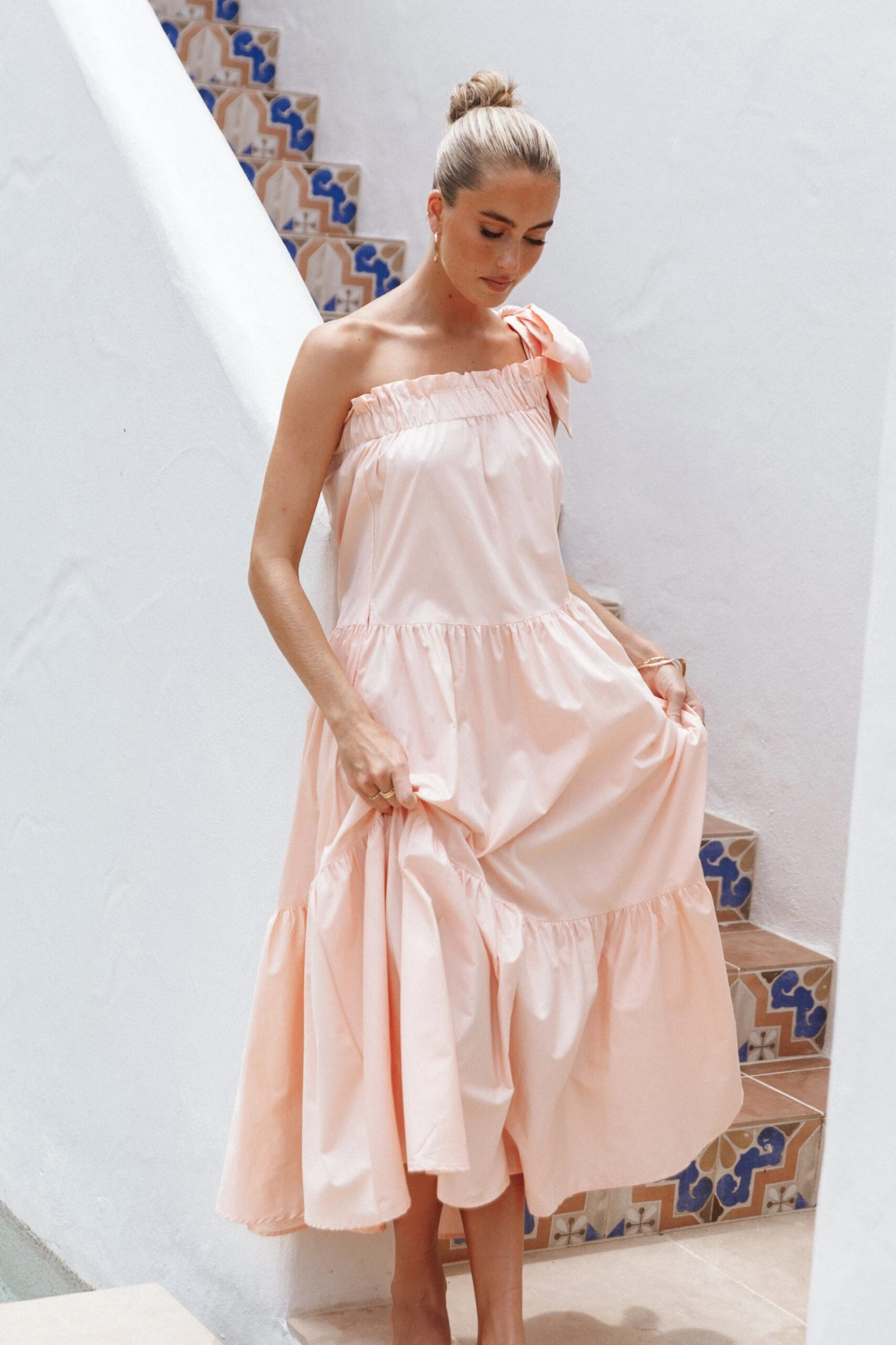 Ava One Shoulder Maxi Dress - Peach 3 Ava One Shoulder Maxi Dress - Peach