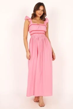 Becky Maxi Dress - Pink -Clothing Discount Shop petal and pup usa dresses becky midi dress pink 33779252986033