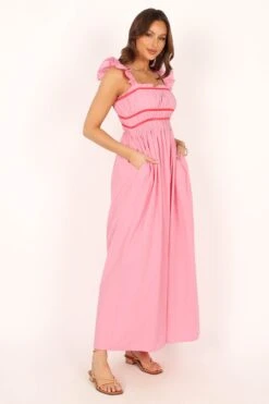 Becky Maxi Dress - Pink -Clothing Discount Shop petal and pup usa dresses becky midi dress pink 33779253018801