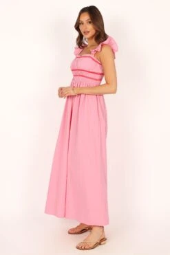 Becky Maxi Dress - Pink -Clothing Discount Shop petal and pup usa dresses becky midi dress pink 33779253084337