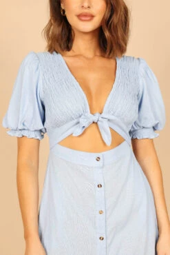 Belle Button Up Dress - Blue -Clothing Discount Shop petal and pup usa dresses belle button up dress blue 32333999243441