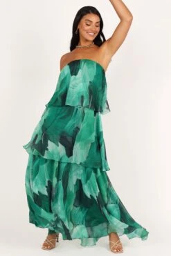 Bloom Strapless Maxi Dress - Green Floral 16 Bloom Strapless Maxi Dress - Green Floral -Clothing Discount Shop petal and pup usa dresses bloom strapless maxi dress green floral 33537179058353