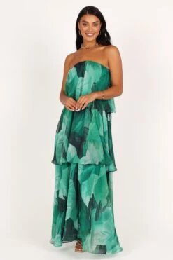 Bloom Strapless Maxi Dress - Green Floral 22 Bloom Strapless Maxi Dress - Green Floral -Clothing Discount Shop petal and pup usa dresses bloom strapless maxi dress green floral 33537179320497