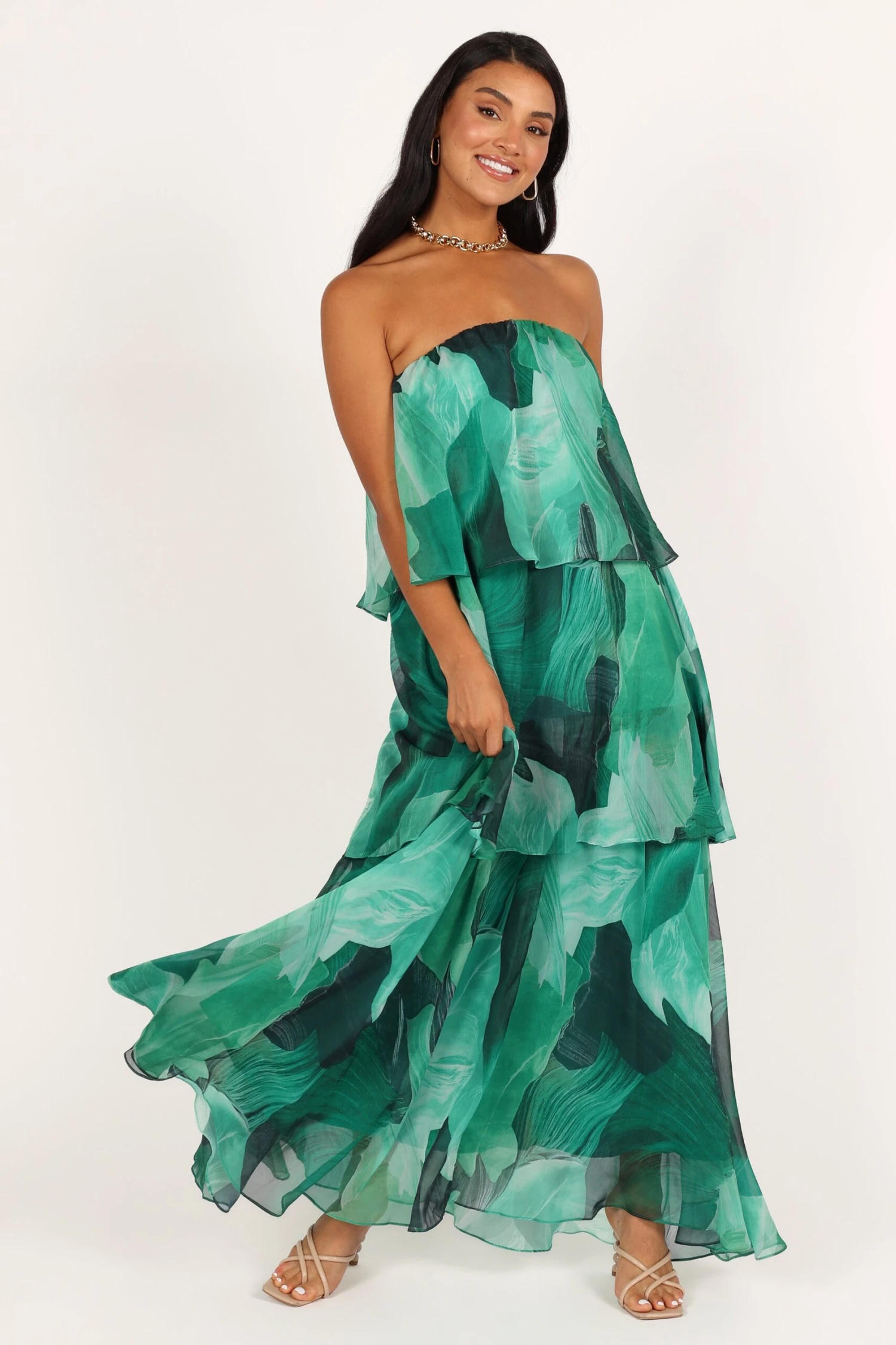 Bloom Strapless Maxi Dress - Green Floral 13 Bloom Strapless Maxi Dress - Green Floral - Image 11