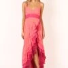 BomBon Tiered Maxi Dress - Coral Hot Pink 2 BomBon Tiered Maxi Dress - Coral Hot Pink -Clothing Discount Shop petal and pup usa dresses bombon tiered maxi dress coral hot pink 33846824861873