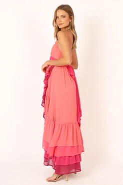 BomBon Tiered Maxi Dress - Coral Hot Pink 20 BomBon Tiered Maxi Dress - Coral Hot Pink -Clothing Discount Shop petal and pup usa dresses bombon tiered maxi dress coral hot pink 33846825058481