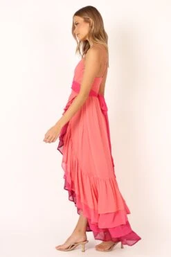 BomBon Tiered Maxi Dress - Coral Hot Pink 21 BomBon Tiered Maxi Dress - Coral Hot Pink -Clothing Discount Shop petal and pup usa dresses bombon tiered maxi dress coral hot pink 33846825091249