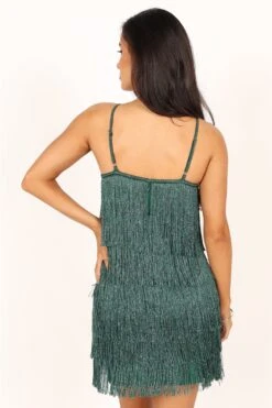 Chrissy Halterneck Mini Dress - Dark Green -Clothing Discount Shop petal and pup usa dresses chrissy halterneck mini dress dark green 33836348178609