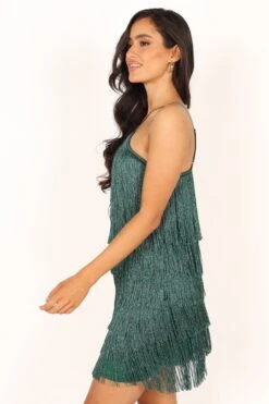 Chrissy Halterneck Mini Dress - Dark Green -Clothing Discount Shop petal and pup usa dresses chrissy halterneck mini dress dark green 33836348407985