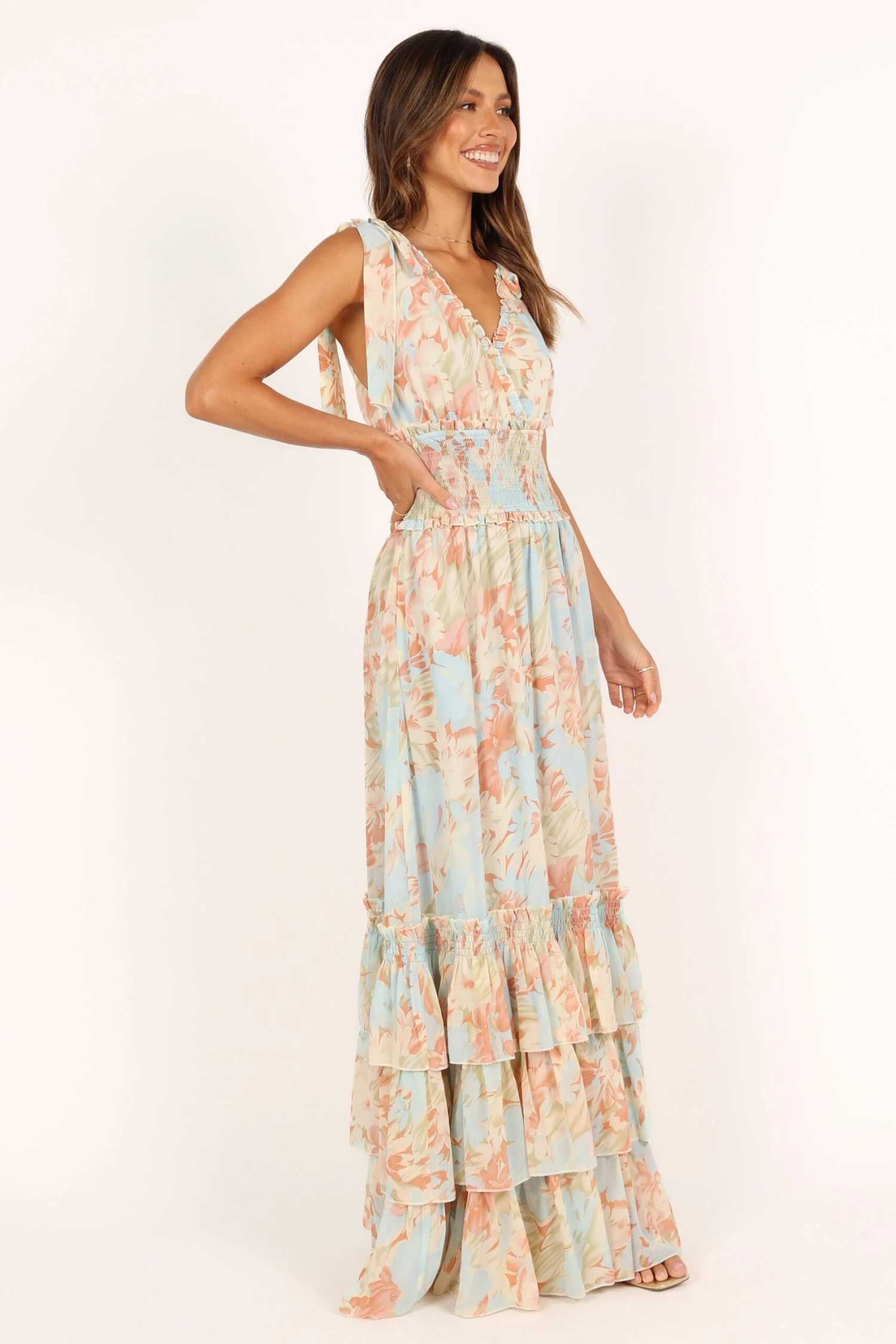 Christabel Tiered Maxi Dress - Blue Floral 12 Christabel Tiered Maxi Dress - Blue Floral - Image 10