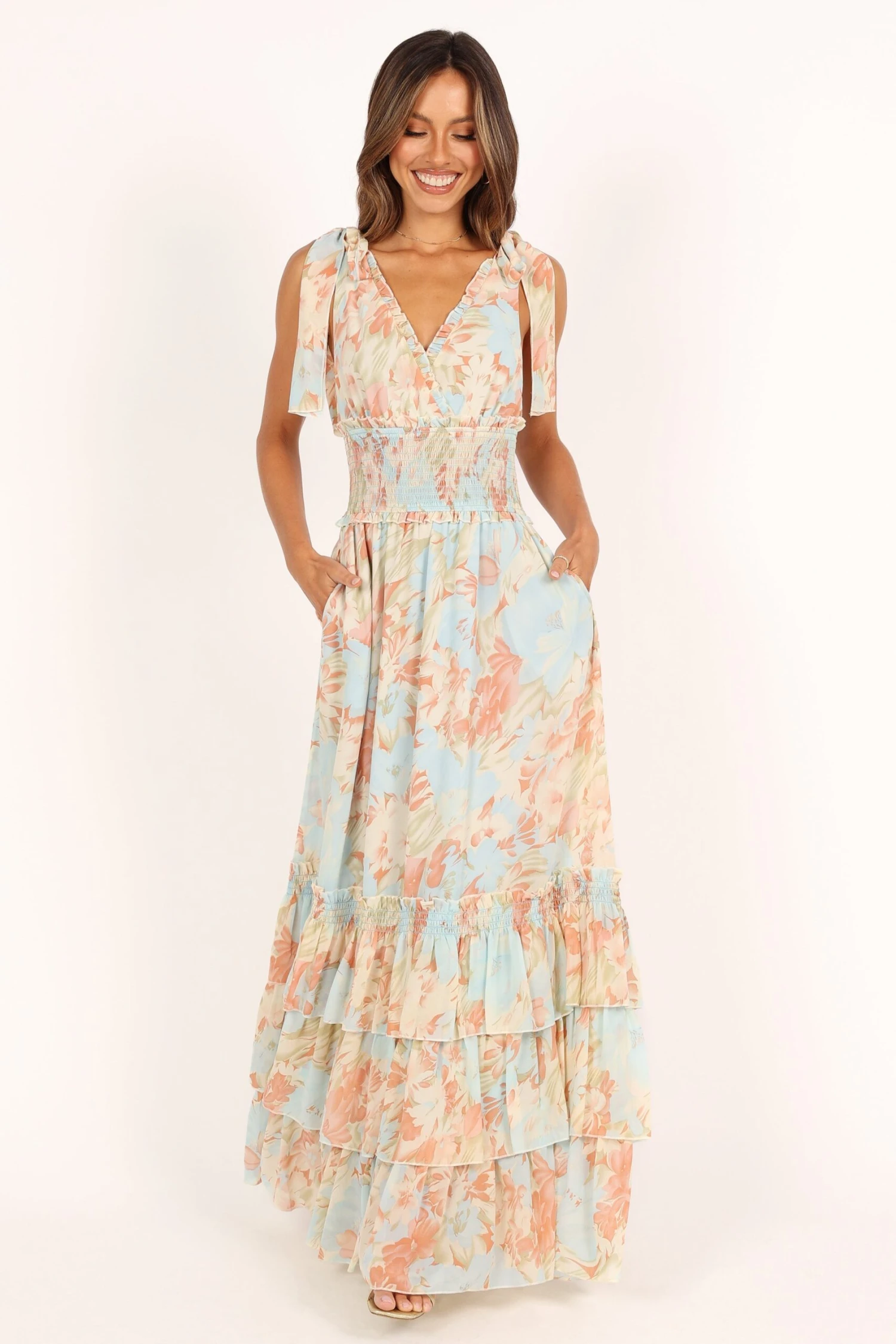 Christabel Tiered Maxi Dress - Blue Floral 13 Christabel Tiered Maxi Dress - Blue Floral - Image 11