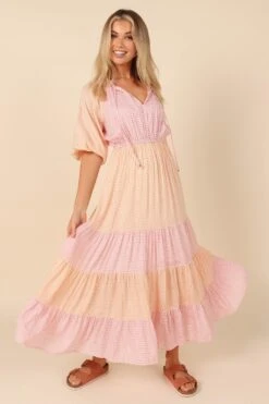 Clarita Tiered Maxi Dress - Gingham Splice 11 Clarita Tiered Maxi Dress - Gingham Splice -Clothing Discount Shop petal and pup usa dresses clarita tiered maxi dress gingham splice 32164274405553