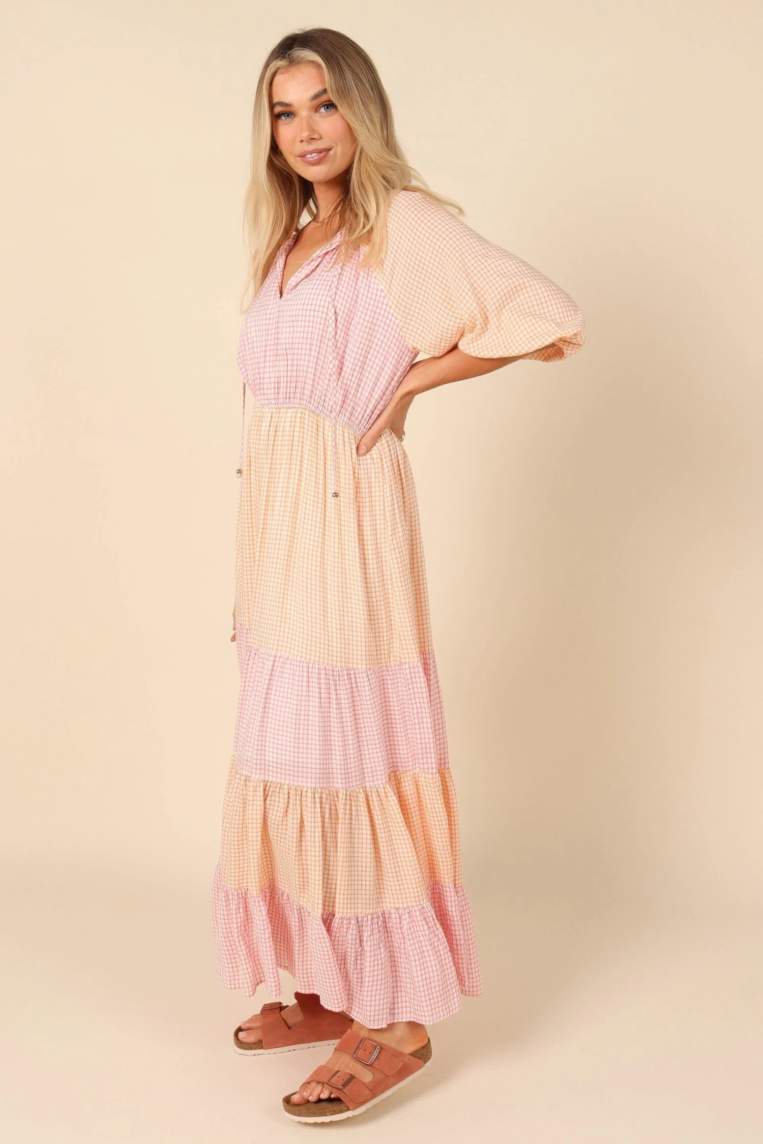 Clarita Tiered Maxi Dress - Gingham Splice 7 Clarita Tiered Maxi Dress - Gingham Splice - Image 5