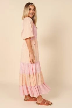 Clarita Tiered Maxi Dress - Gingham Splice 12 Clarita Tiered Maxi Dress - Gingham Splice -Clothing Discount Shop petal and pup usa dresses clarita tiered maxi dress gingham splice 32164274471089