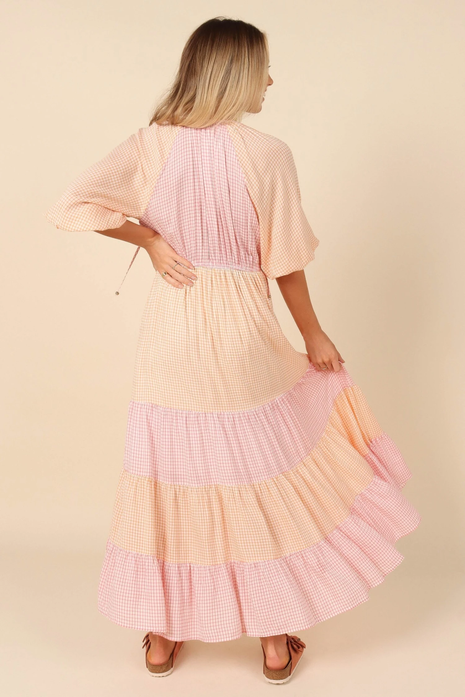 Clarita Tiered Maxi Dress - Gingham Splice 8 Clarita Tiered Maxi Dress - Gingham Splice - Image 6