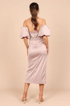 Dahlia Off Shoulder Puff Sleeve Midi Dress - Lilac 14 Dahlia Off Shoulder Puff Sleeve Midi Dress - Lilac -Clothing Discount Shop petal and pup usa dresses dahlia off shoulder puff sleeve midi dress lilac 32390892159153