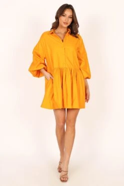 Daisy Long Sleeve Mini Dress - Mustard -Clothing Discount Shop petal and pup usa dresses daisy long sleeve mini dress mustard 33779265437873
