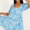 Delaney Mini Dress - Blue Floral