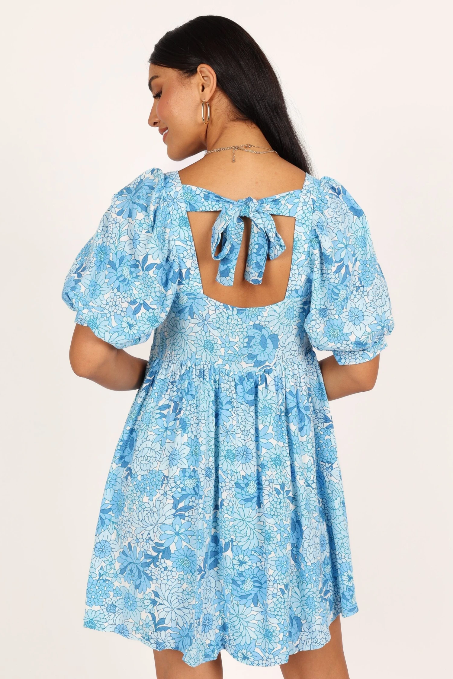 Delaney Mini Dress - Blue Floral 4 Delaney Mini Dress - Blue Floral - Image 2