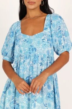 Delaney Mini Dress - Blue Floral 11 Delaney Mini Dress - Blue Floral -Clothing Discount Shop petal and pup usa dresses delaney mini dress blue floral 33481572909233