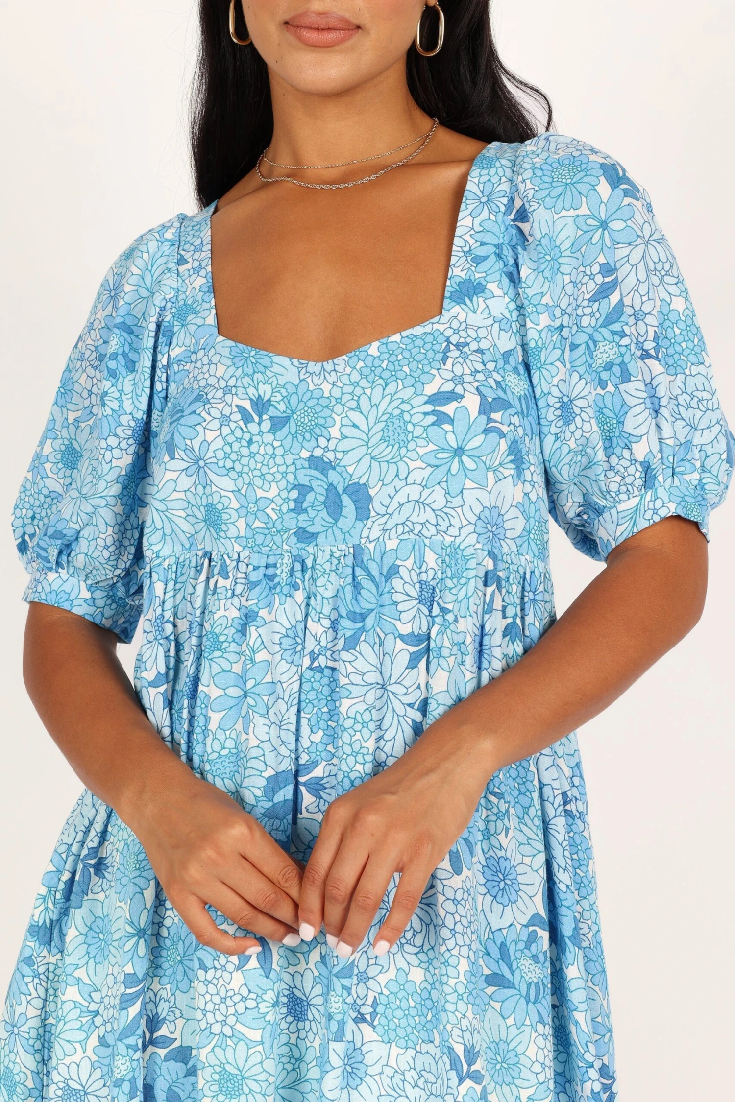 Delaney Mini Dress - Blue Floral 5 Delaney Mini Dress - Blue Floral - Image 3