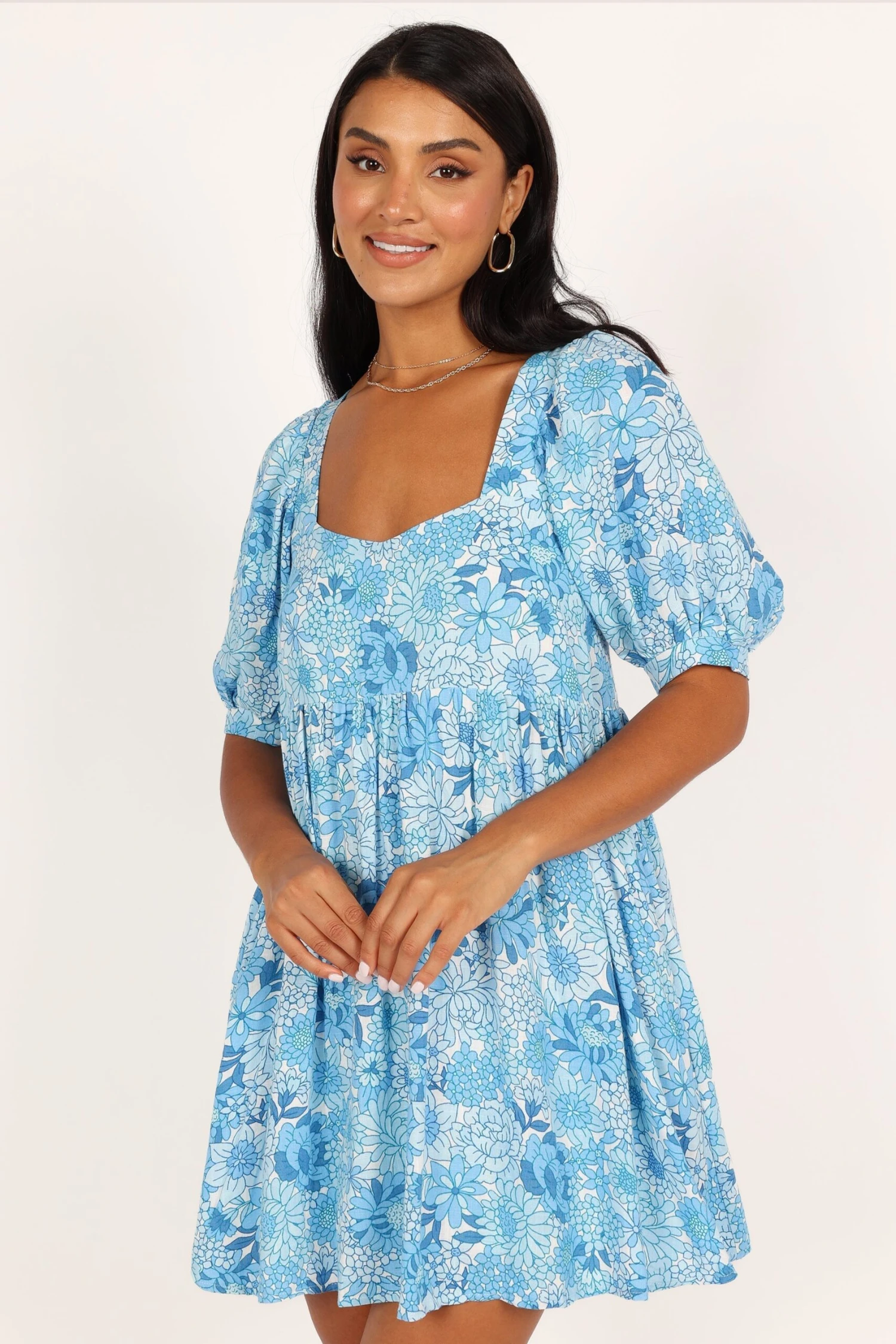 Delaney Mini Dress - Blue Floral 9 Delaney Mini Dress - Blue Floral - Image 7