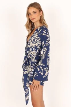 Deliah Long Sleeve Mini Dress - Navy 12 Deliah Long Sleeve Mini Dress - Navy -Clothing Discount Shop petal and pup usa dresses deliah long sleeve mini dress navy 33752449908913