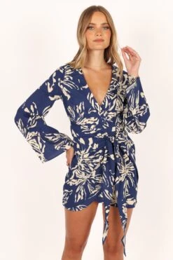 Deliah Long Sleeve Mini Dress - Navy 14 Deliah Long Sleeve Mini Dress - Navy -Clothing Discount Shop petal and pup usa dresses deliah long sleeve mini dress navy 33752450007217
