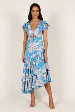 Flick Tiered Maxi Dress - Blue Floral 12 Flick Tiered Maxi Dress - Blue Floral -Clothing Discount Shop petal and pup usa dresses flick tiered maxi dress blue floral 33173381939377