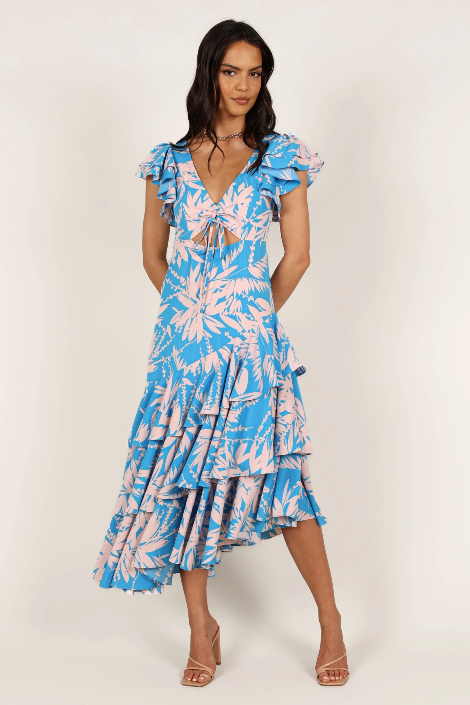 Flick Tiered Maxi Dress - Blue Floral 9 Flick Tiered Maxi Dress - Blue Floral - Image 7
