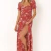 Franklin Maxi Dress - Rust Floral -Clothing Discount Shop petal and pup usa dresses franklin maxi dress rust floral 33935878652081