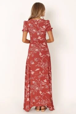 Franklin Maxi Dress - Rust Floral -Clothing Discount Shop petal and pup usa dresses franklin maxi dress rust floral 33935878717617