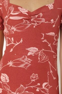 Franklin Maxi Dress - Rust Floral -Clothing Discount Shop petal and pup usa dresses franklin maxi dress rust floral 33935878881457