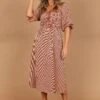 Georgette Puff Sleeve Midi Dress - Brown Check 1 Georgette Puff Sleeve Midi Dress - Brown Check -Clothing Discount Shop petal and pup usa dresses georgette puff sleeve midi dress brown check 32455808385201